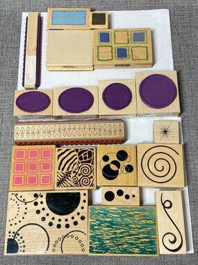 Large Lot of VTG 90s Y2K RARE Frames Rubber Stamps 19pc Bundle New Old Stock